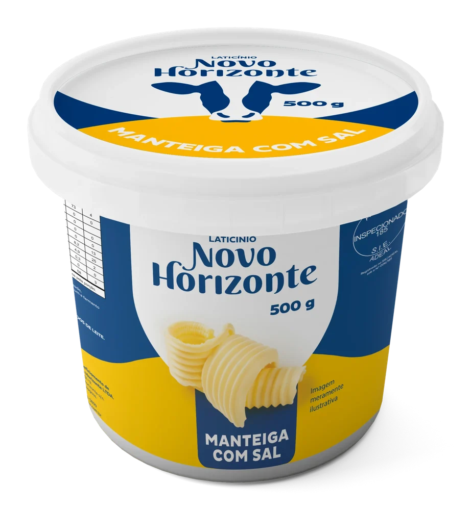 Pote de Manteiga com Sal Novo Horizonte de 500 g (mockup)