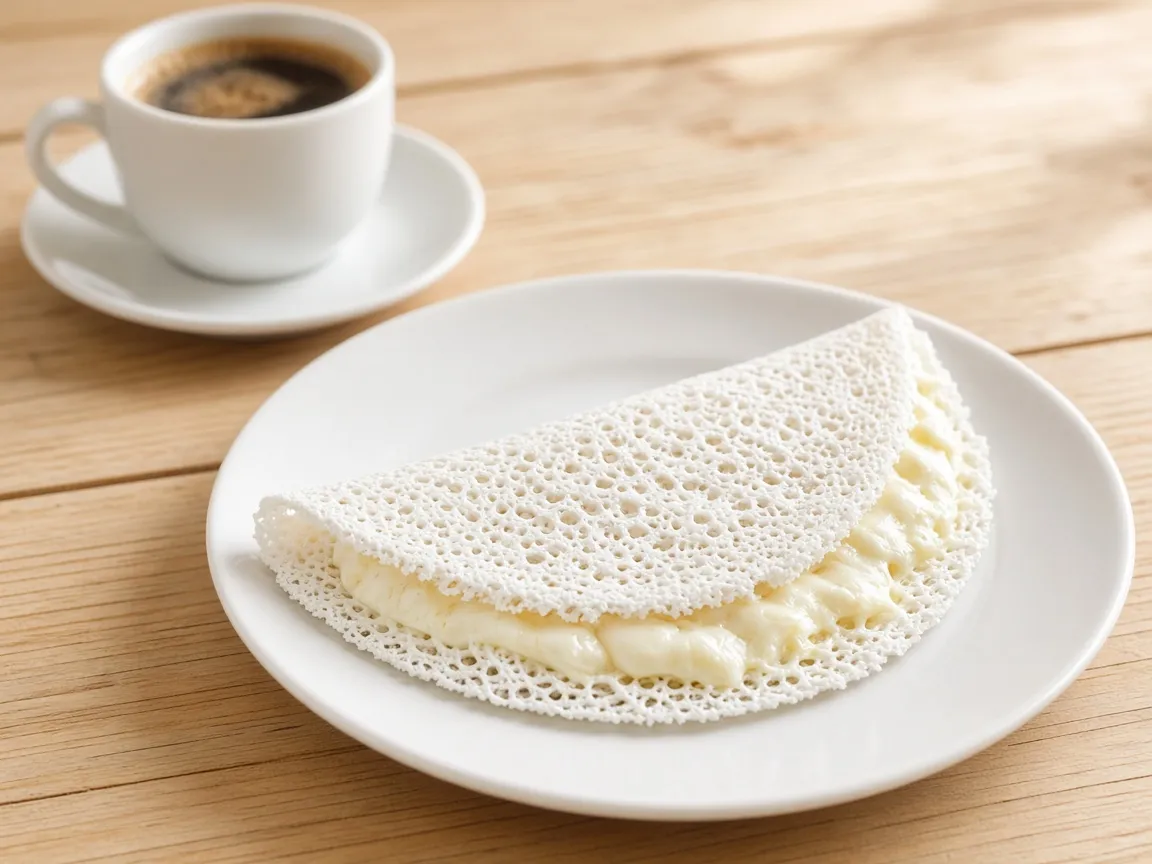 Tapioca rendada com queijo